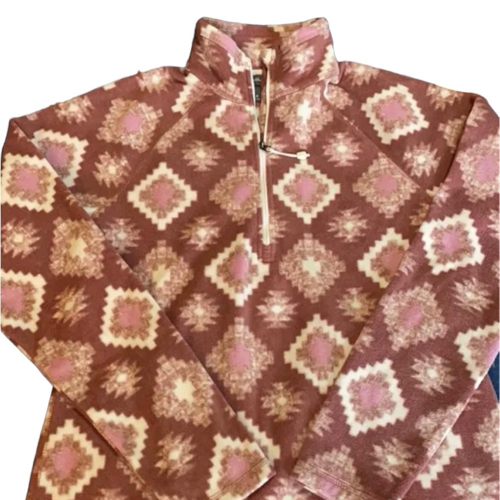 Eddie Bauer Pink and White Patterned Sweatshirt